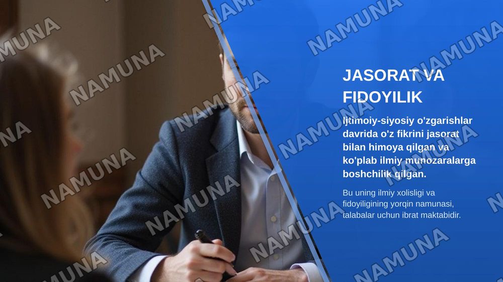 "Ibrohim Mo‘minov — tafakkur, jasorat va ilmiy meros" — zamonaviy taqdimot, 7-slayd