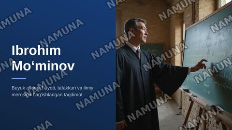 "Ibrohim Mo‘minov — tafakkur, jasorat va ilmiy meros" — zamonaviy taqdimot
