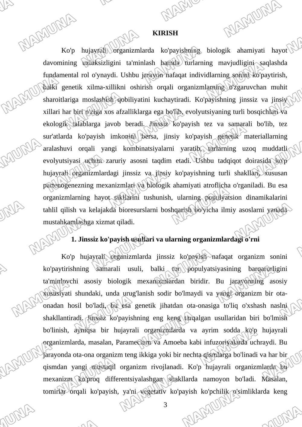 Ko’p hujayrali organizmlardagi jinssiz va jinsiy ko’payishning xillari ? Partenogenez va uning xillari — mustaqil ish, 3-varaq