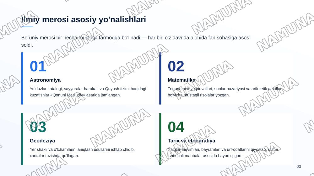 Beruniy — zamonaviy taqdimot, 4-slayd