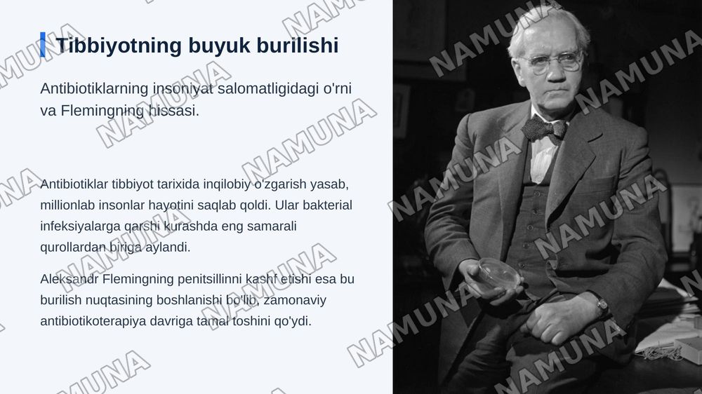 Aleksandr Fleming Alfred Nobel sohibi — zamonaviy taqdimot, 3-slayd