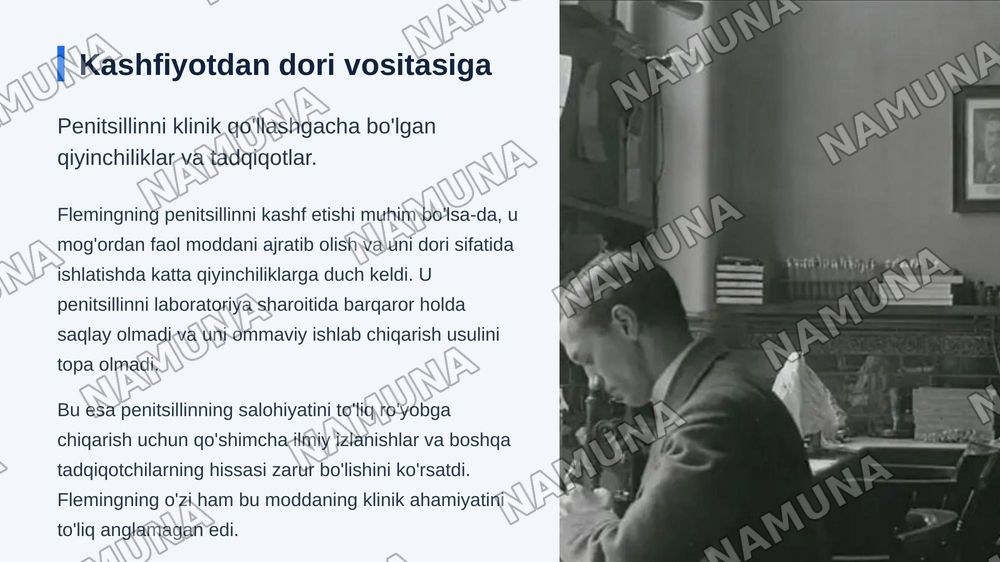 Aleksandr Fleming Alfred Nobel sohibi — zamonaviy taqdimot, 7-slayd
