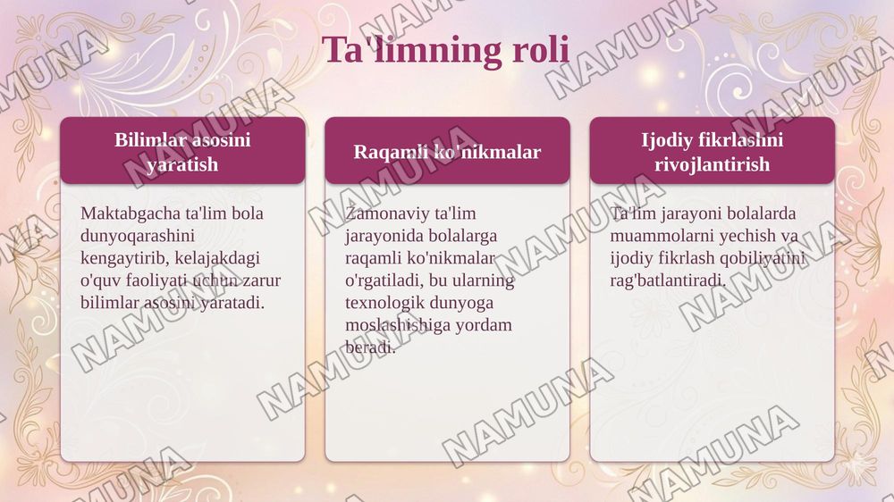 Shaxsning shakllanishiga ta'lim , tarbiya, oila , tengdoshlar va ijtimoiy muhitning ta'sirini tahlil qilish — taqdimot, 4-slayd