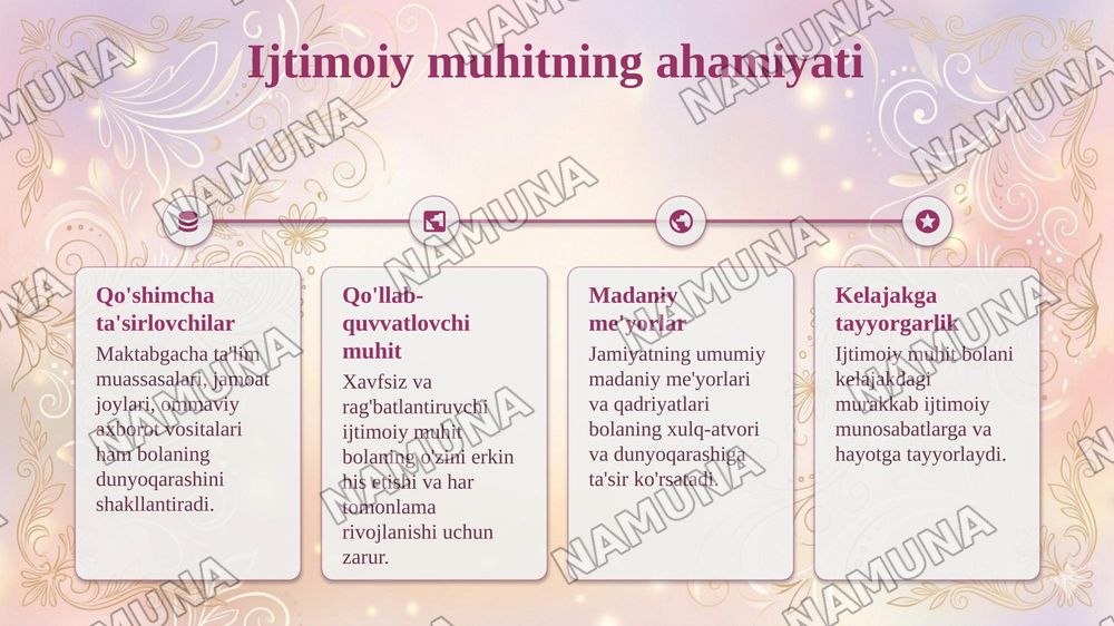 Shaxsning shakllanishiga ta'lim , tarbiya, oila , tengdoshlar va ijtimoiy muhitning ta'sirini tahlil qilish — taqdimot, 8-slayd