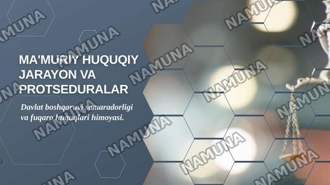 Ma'muriy huquqiy jarayon va ma'muriy protseduralar — zamonaviy taqdimot