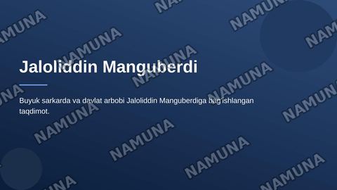 Jaloliddin Manguberdi — zamonaviy taqdimot