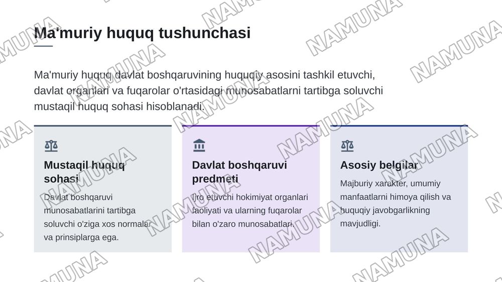 Umumiy ma'muriy huquqqa kirish — zamonaviy taqdimot, 4-slayd