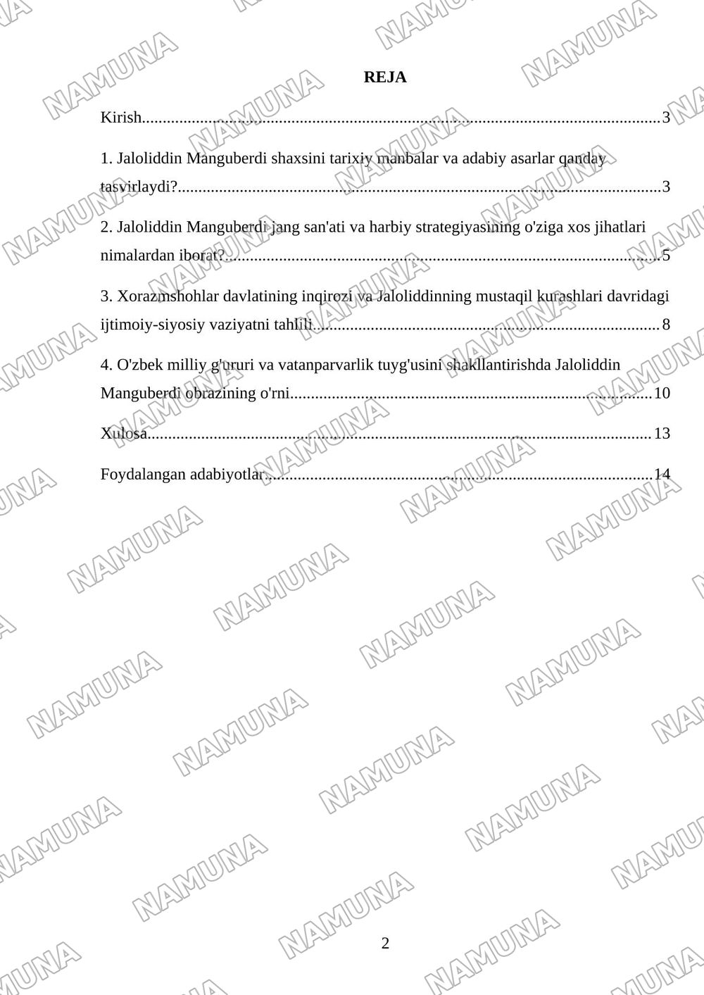 'JaloliddinManguberdi- Vatanhimoyachisi ' — mustaqil ish, 2-varaq
