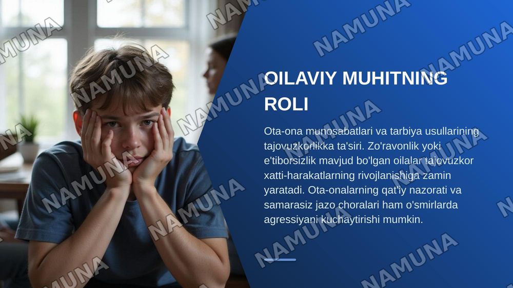 O'smirlarda tajovuzkor xatti harakatlarning psixologik omillar — zamonaviy taqdimot, 6-slayd