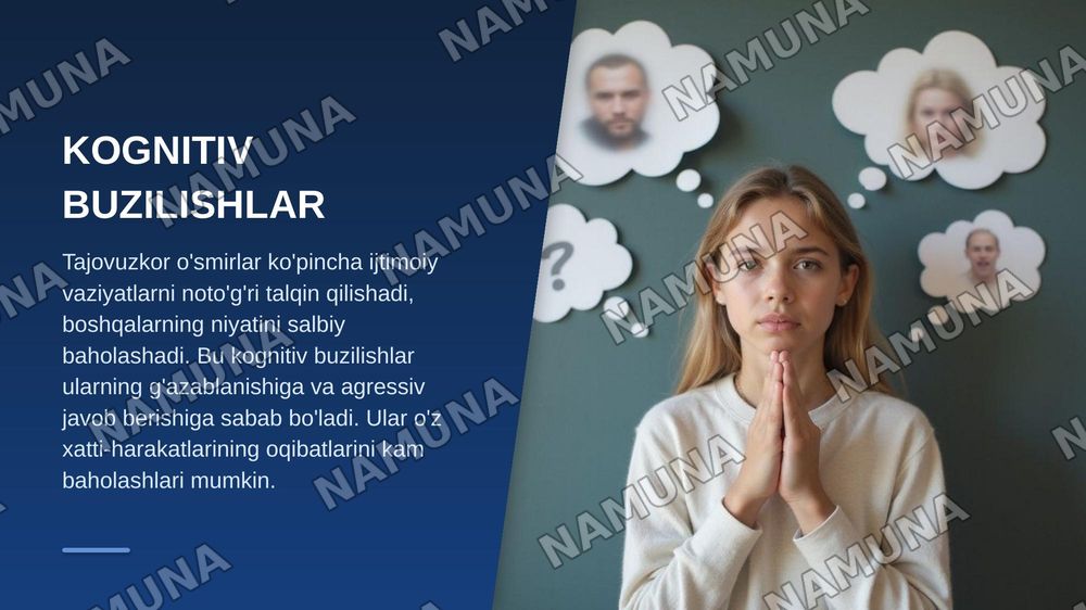O'smirlarda tajovuzkor xatti harakatlarning psixologik omillar — zamonaviy taqdimot, 8-slayd