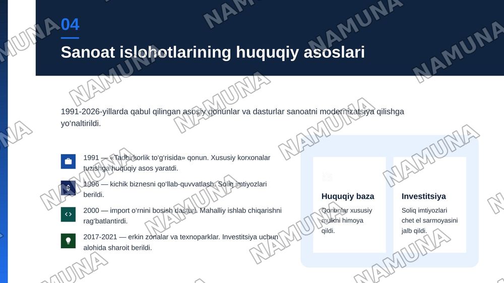 Mustaqillik yillarida sanoat sohasidagi o‘zgarishlar — zamonaviy taqdimot, 5-slayd