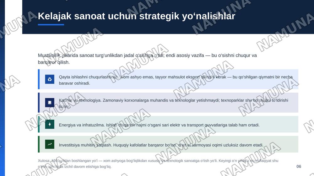 Mustaqillik yillarida sanoat sohasidagi o‘zgarishlar — zamonaviy taqdimot, 7-slayd