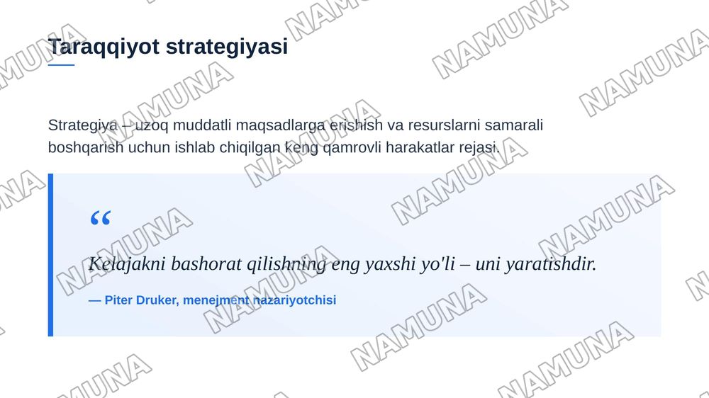 Taraqiyot strategiyasi va uning mazmun mohiyati — zamonaviy taqdimot, 4-slayd