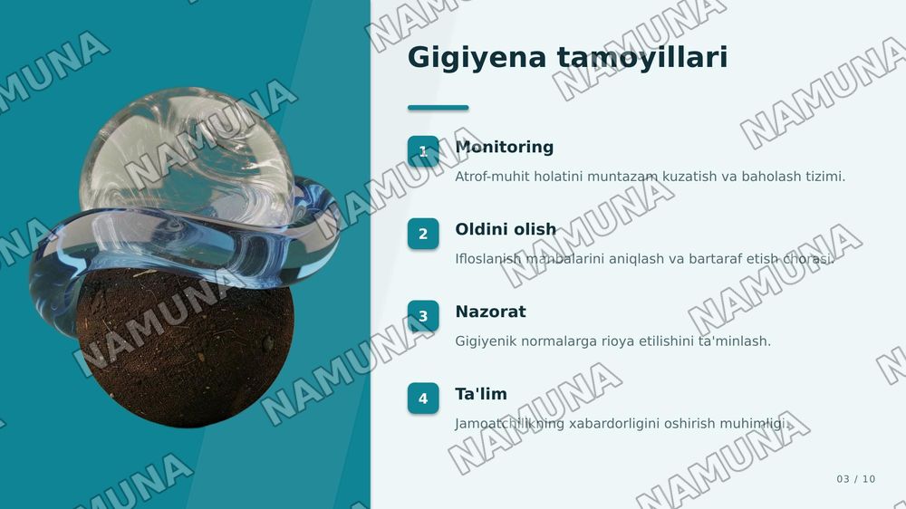 Havo, suv va tuproq gigeniyasi — zamonaviy taqdimot, 3-slayd