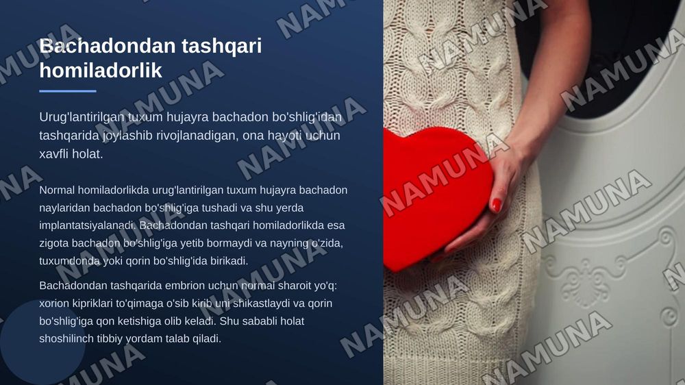 Bachadondan tashqari homiladorlik. Sabablari. Bachadondan tashqari homiladorlik turlari. Tashxislash va tekshirish usullari. — zamonaviy taqdimot, 3-slayd