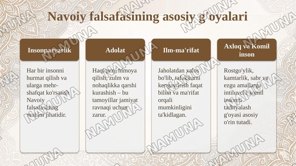 Alisher Navoiy falsafasi — taqdimot, 5-slayd