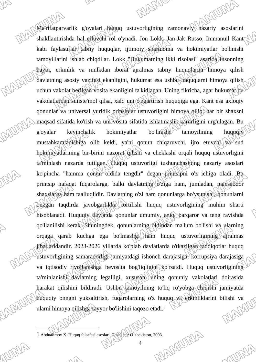 Huquq ustuvorligi tushunchasi va mohiyati — mustaqil ish, 4-varaq