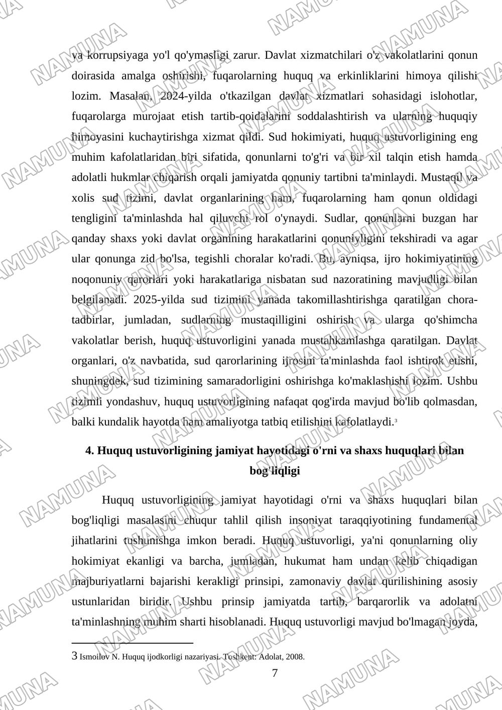 Huquq ustuvorligi tushunchasi va mohiyati — mustaqil ish, 7-varaq