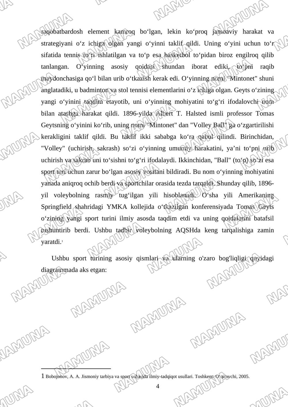 Voleybol sport turining kelib chiqish tarixi va rivojlanish bosqichlari — mustaqil ish, 4-varaq