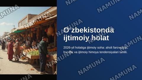 Oʻzbekistonda ijtimoiy xolat — zamonaviy taqdimot