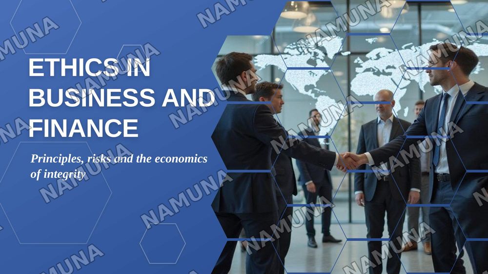 Ethics in business and finance — zamonaviy taqdimot, 1-slayd