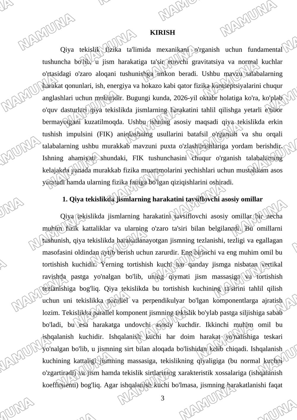 Qiya tekislikda FIKini aniqlash — mustaqil ish, 3-varaq