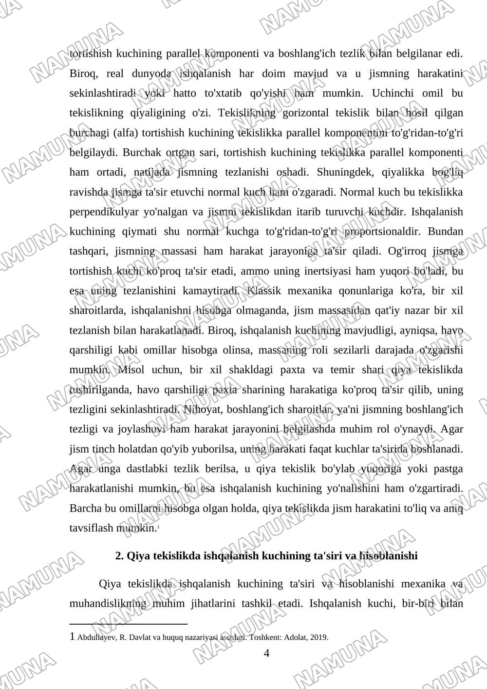 Qiya tekislikda FIKini aniqlash — mustaqil ish, 4-varaq