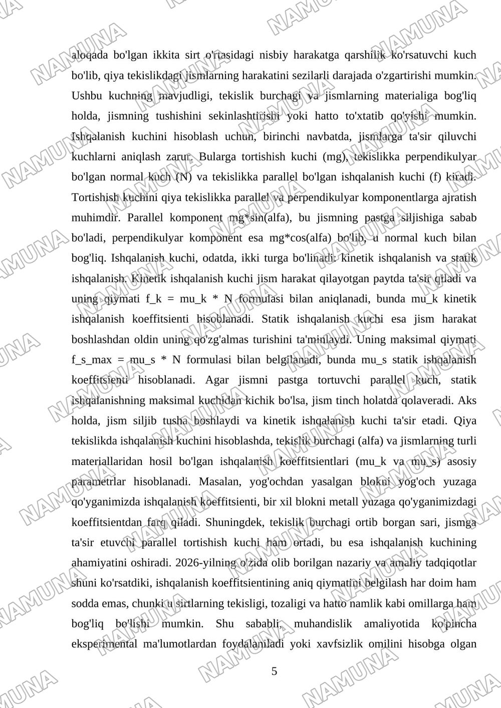 Qiya tekislikda FIKini aniqlash — mustaqil ish, 5-varaq