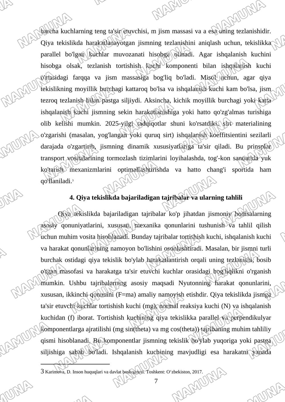 Qiya tekislikda FIKini aniqlash — mustaqil ish, 7-varaq