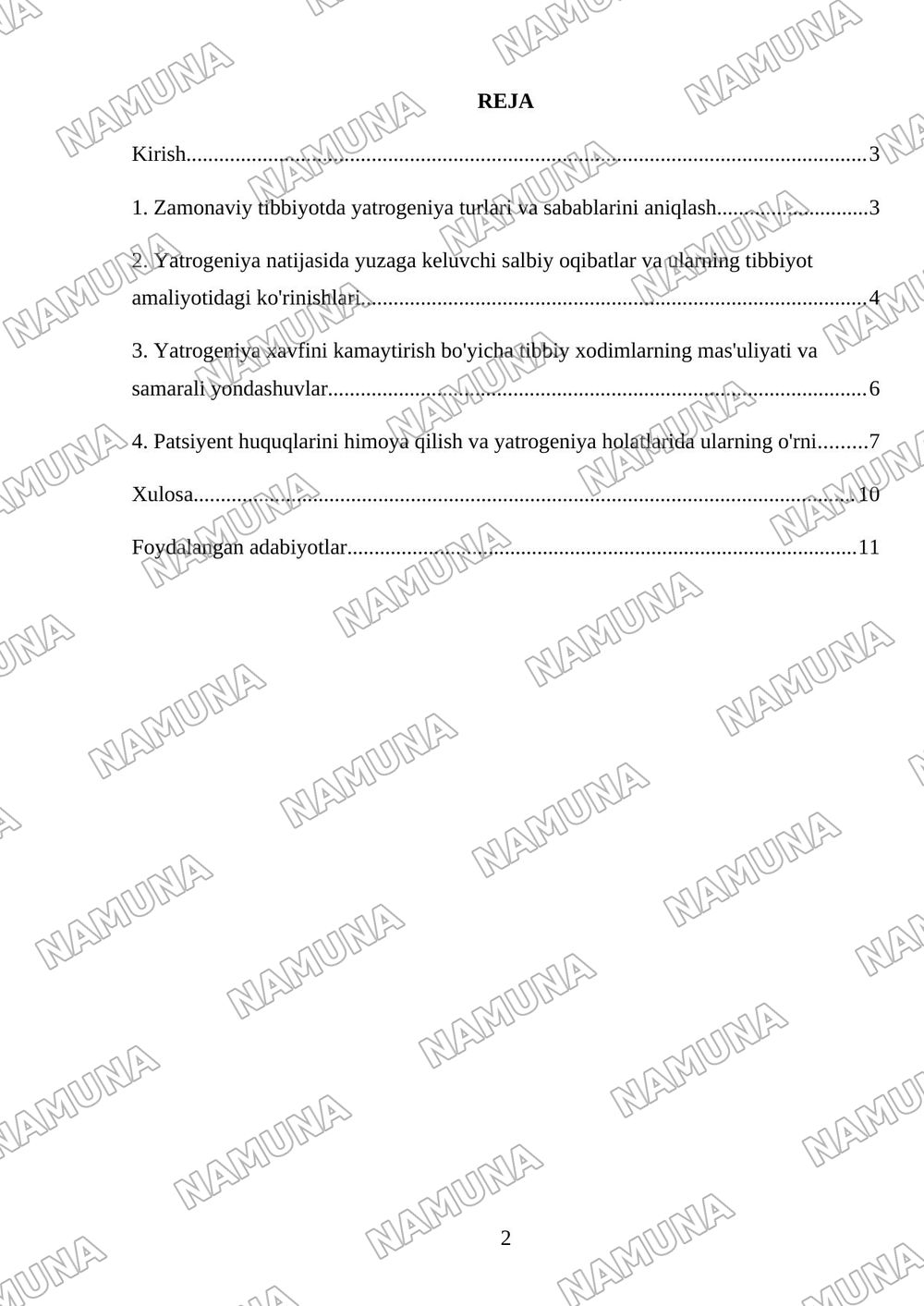 Xozirgi zamon tibbiyotida yatrogeniya muammolari — referat, 2-varaq