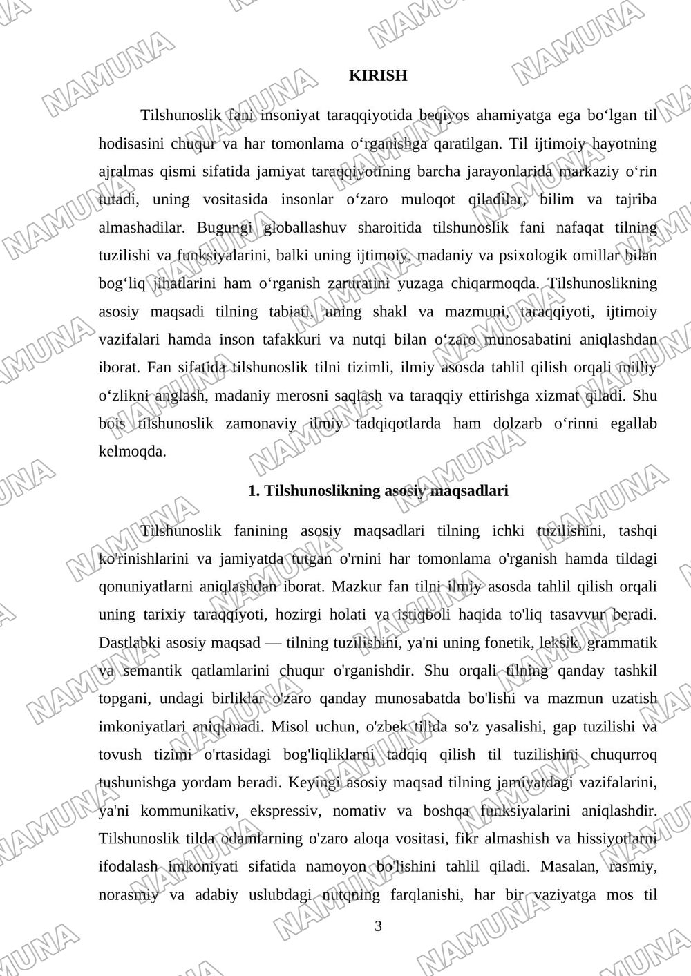 Tilshunoslik fanining maqsad va vazifalari mavzusida 15 varaq mavzu doirasida aniq maʼlumotlar boʻlsin — mustaqil ish, 3-varaq