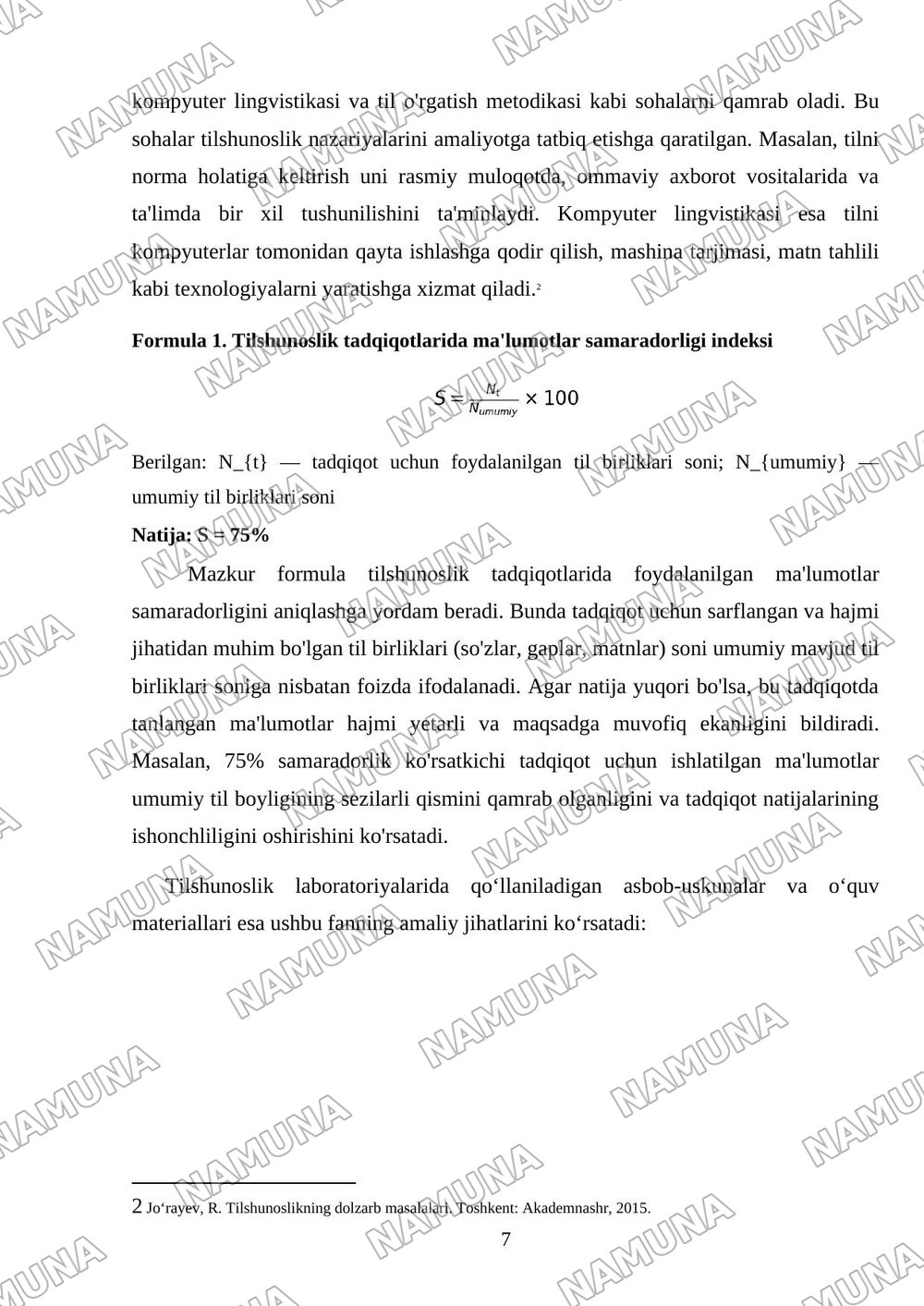 Tilshunoslik fanining maqsad va vazifalari mavzusida 15 varaq mavzu doirasida aniq maʼlumotlar boʻlsin — mustaqil ish, 7-varaq