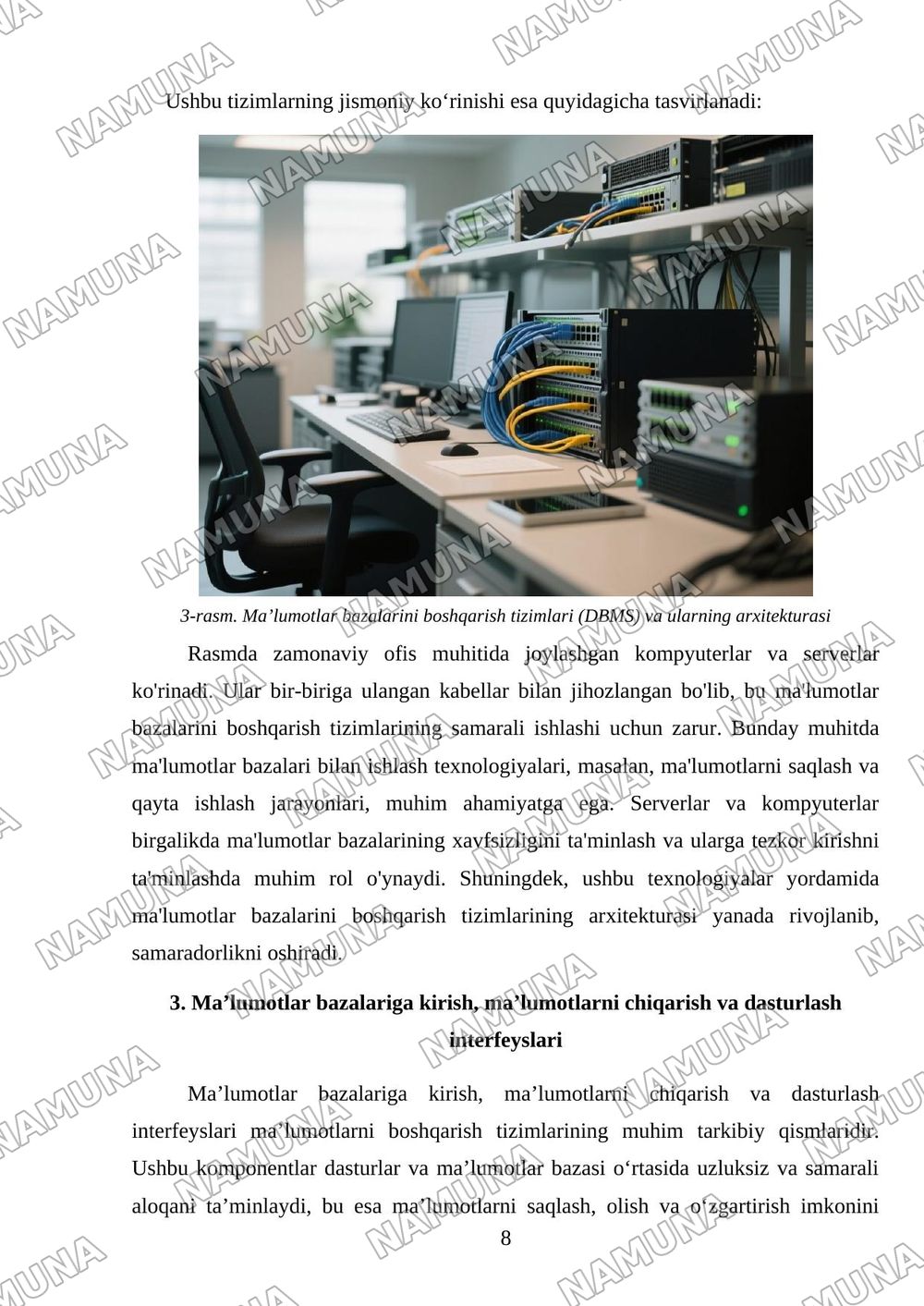 Ma’lumotlar bazalari bilan ishlash texnologiyalari. — mustaqil ish, 8-varaq