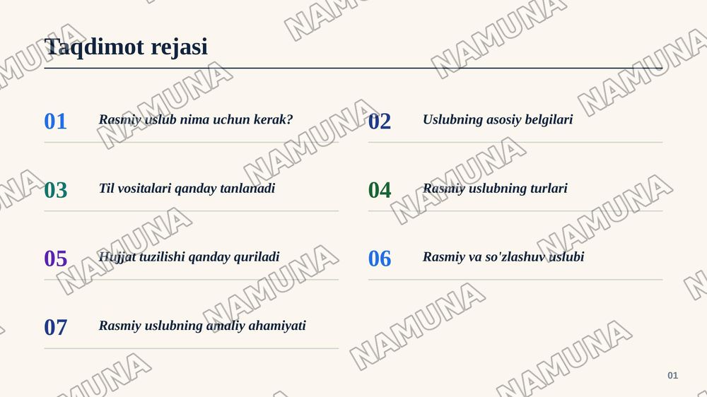 Rasmiy uslub va uning xususiyatlari — zamonaviy taqdimot, 2-slayd