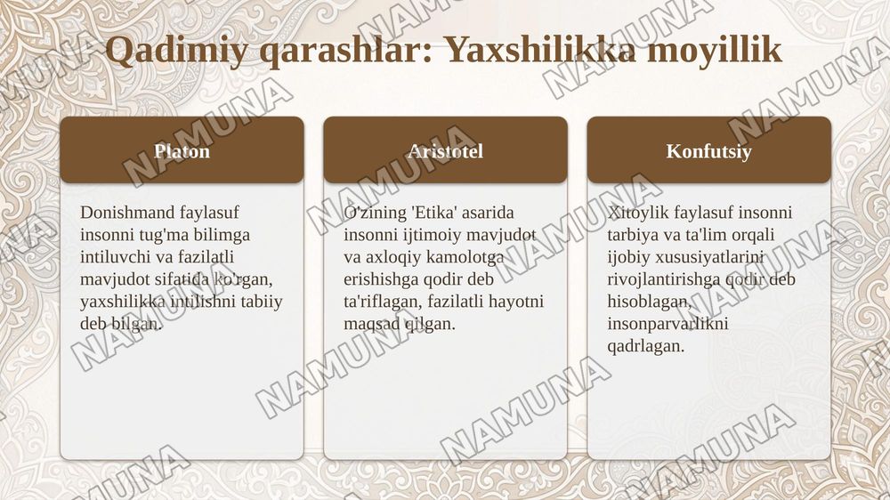 Inson tabiati: Inson asli yomonmi yoki yaxshi? — taqdimot, 4-slayd