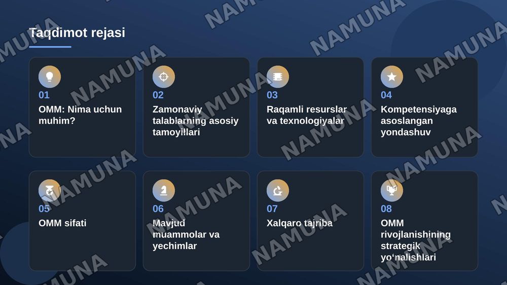 Oʻquv metodik majmualarning zamonaviy talablari — zamonaviy taqdimot, 2-slayd