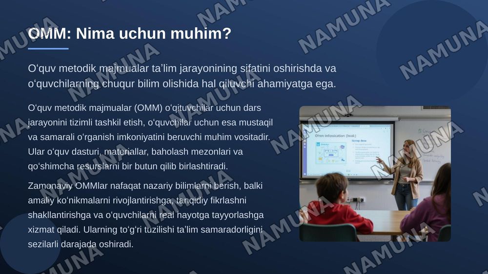 Oʻquv metodik majmualarning zamonaviy talablari — zamonaviy taqdimot, 3-slayd