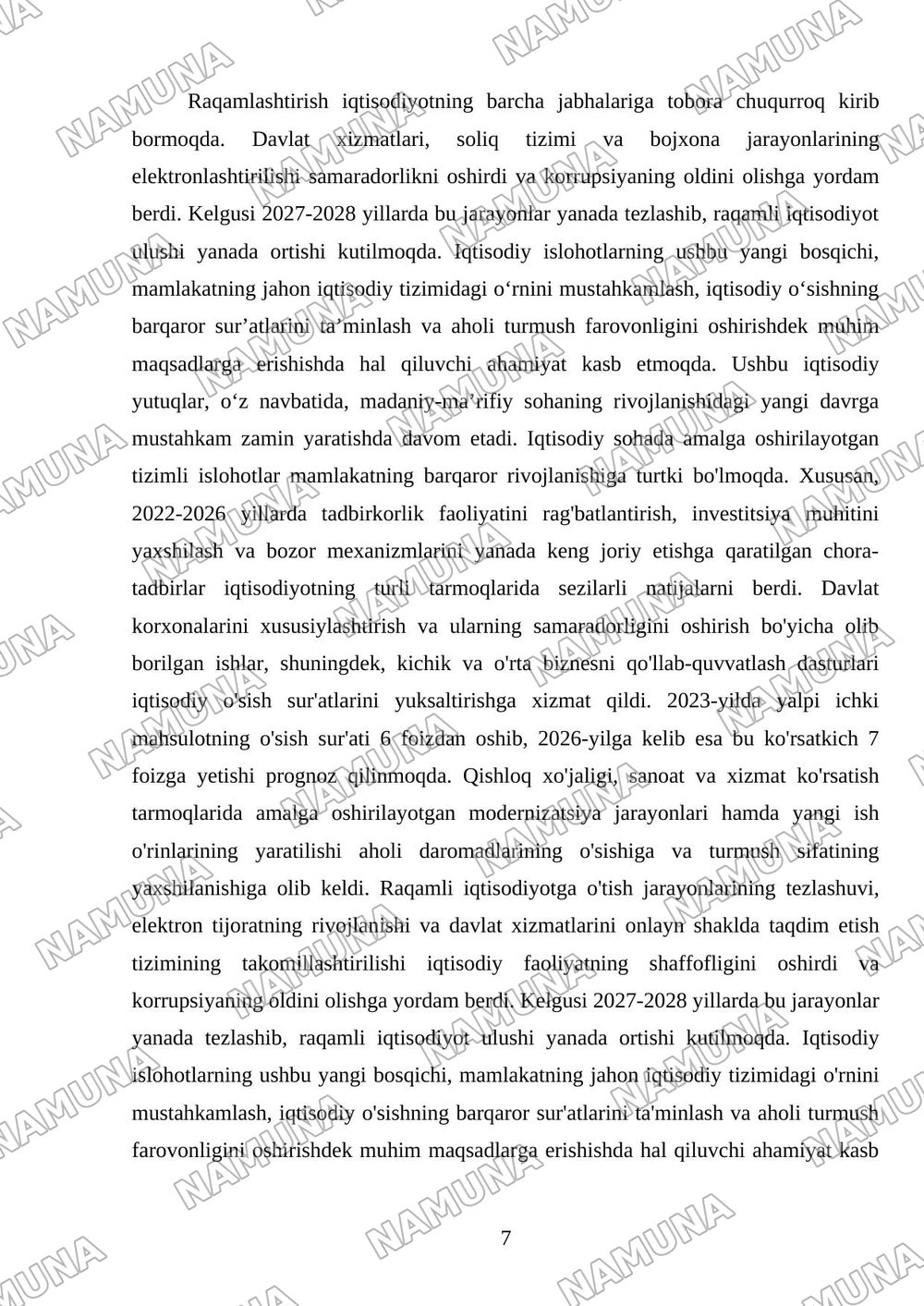 Yangi O’zbekiston ijtimoiy-siyosiy,iqtisodiy va madaniy hayotida ro’y bergan voqealar — mustaqil ish, 7-varaq