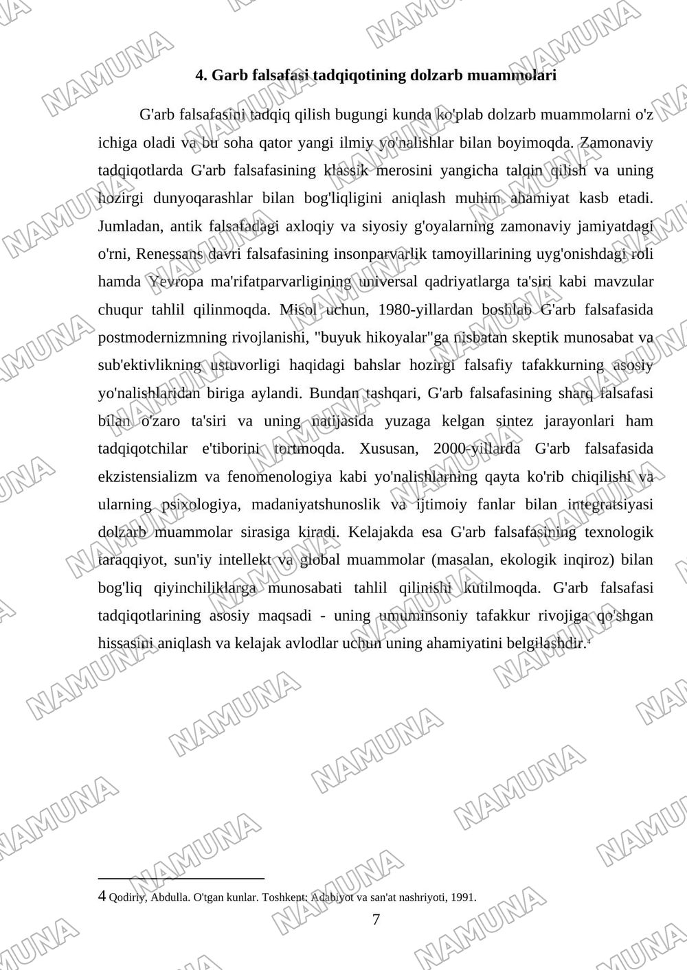 garb faslafasi — referat, 7-varaq