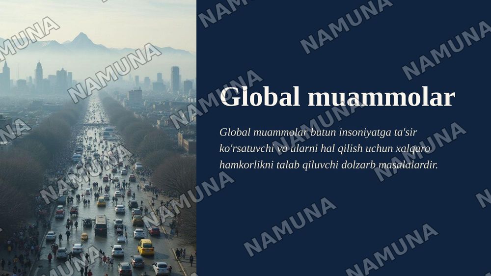 Global problems — zamonaviy taqdimot, 1-slayd