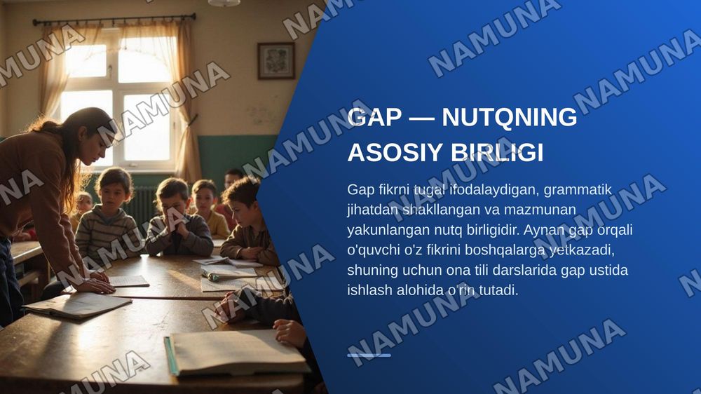 2. Ona tili o'qitish metodikasida gap ustida ishlash — zamonaviy taqdimot, 3-slayd