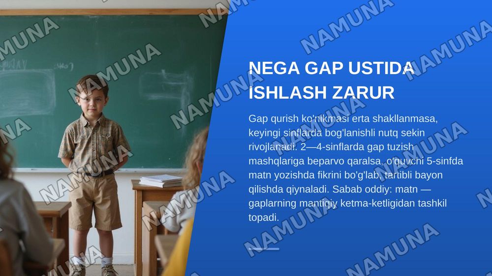 2. Ona tili o'qitish metodikasida gap ustida ishlash — zamonaviy taqdimot, 4-slayd