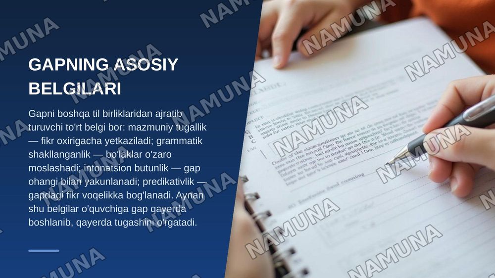 2. Ona tili o'qitish metodikasida gap ustida ishlash — zamonaviy taqdimot, 6-slayd