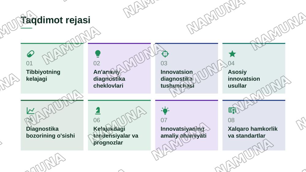 Diagnostika usullari va ularning innovatsion tibbiyotdagi ahamiyati.” — zamonaviy taqdimot, 2-slayd