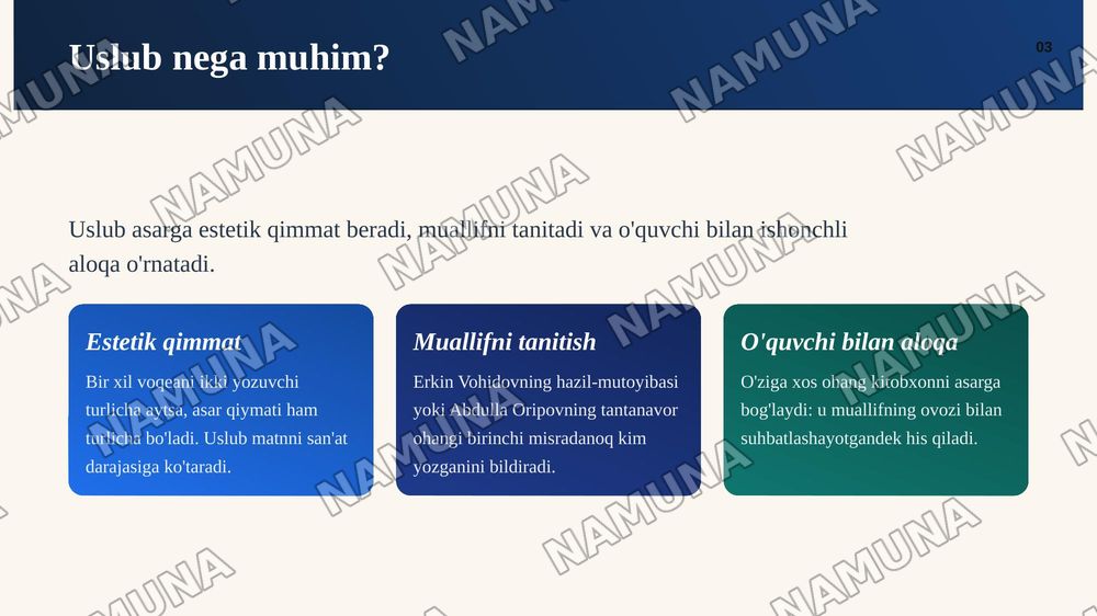 Ijodkor uslubi — zamonaviy taqdimot, 4-slayd