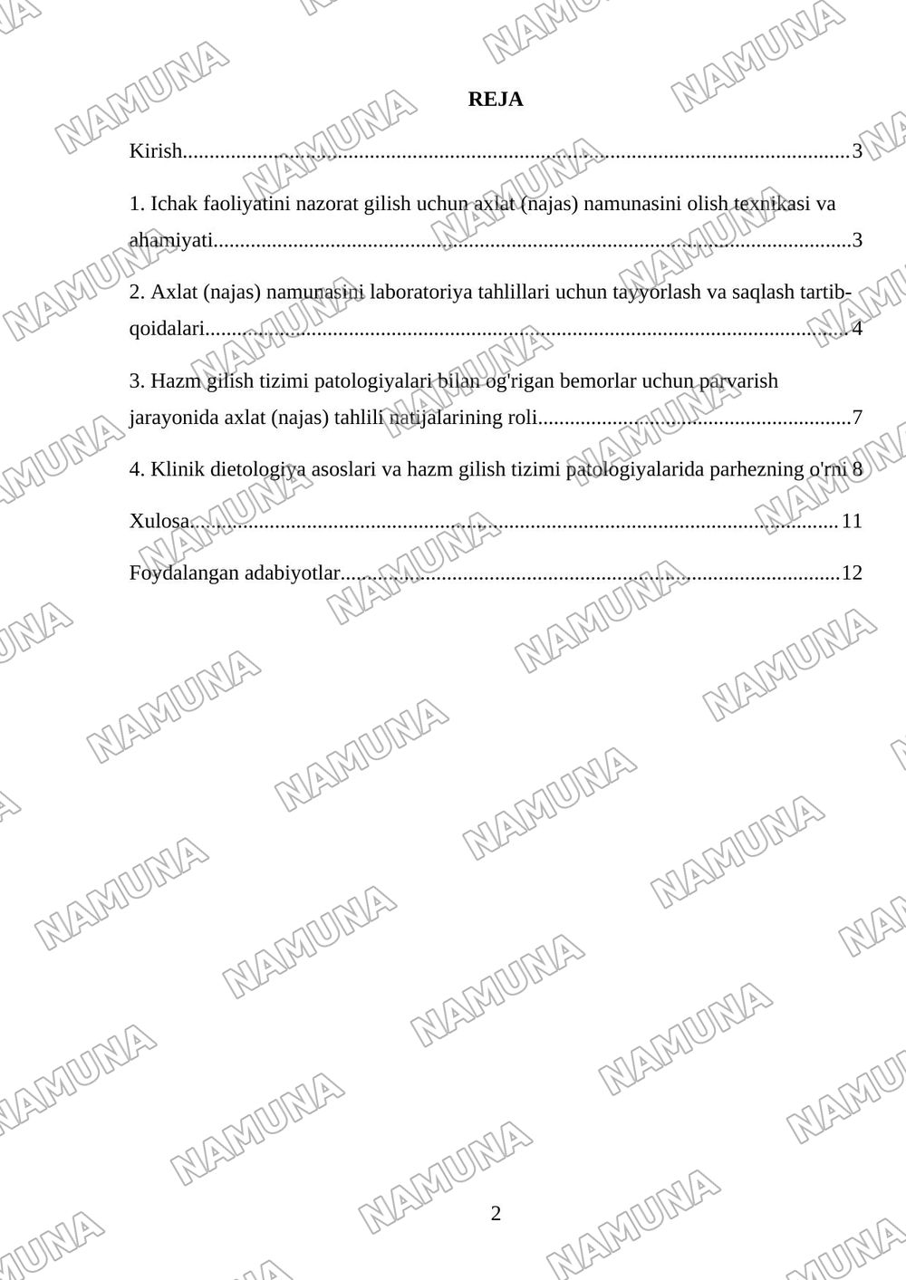 Hazm gilish tizimi patologiyalari bo'lgan bemorlar parvarishi: 6 Ichak faoliyatini nazorat gilish va laboratoriya tahlillari uchun axlat (najas) namunasini olish qoidalari. Klinik dietologiya asoslari — mustaqil ish, 2-varaq