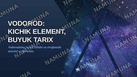 vodorod haqida tarixiy malumot — zamonaviy taqdimot