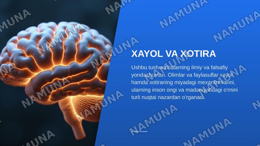 Xayol va xotira — zamonaviy taqdimot, 3-slayd