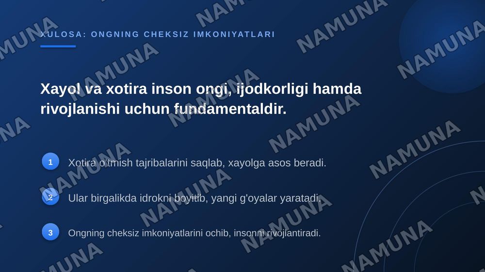 Xayol va xotira — zamonaviy taqdimot, 7-slayd