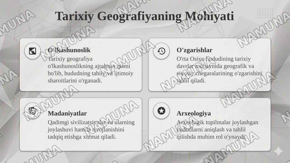 O'rta Osiyo  tarixiy gegrafiyasi   amaliy tarixiy geografik haritalar — taqdimot, 4-slayd